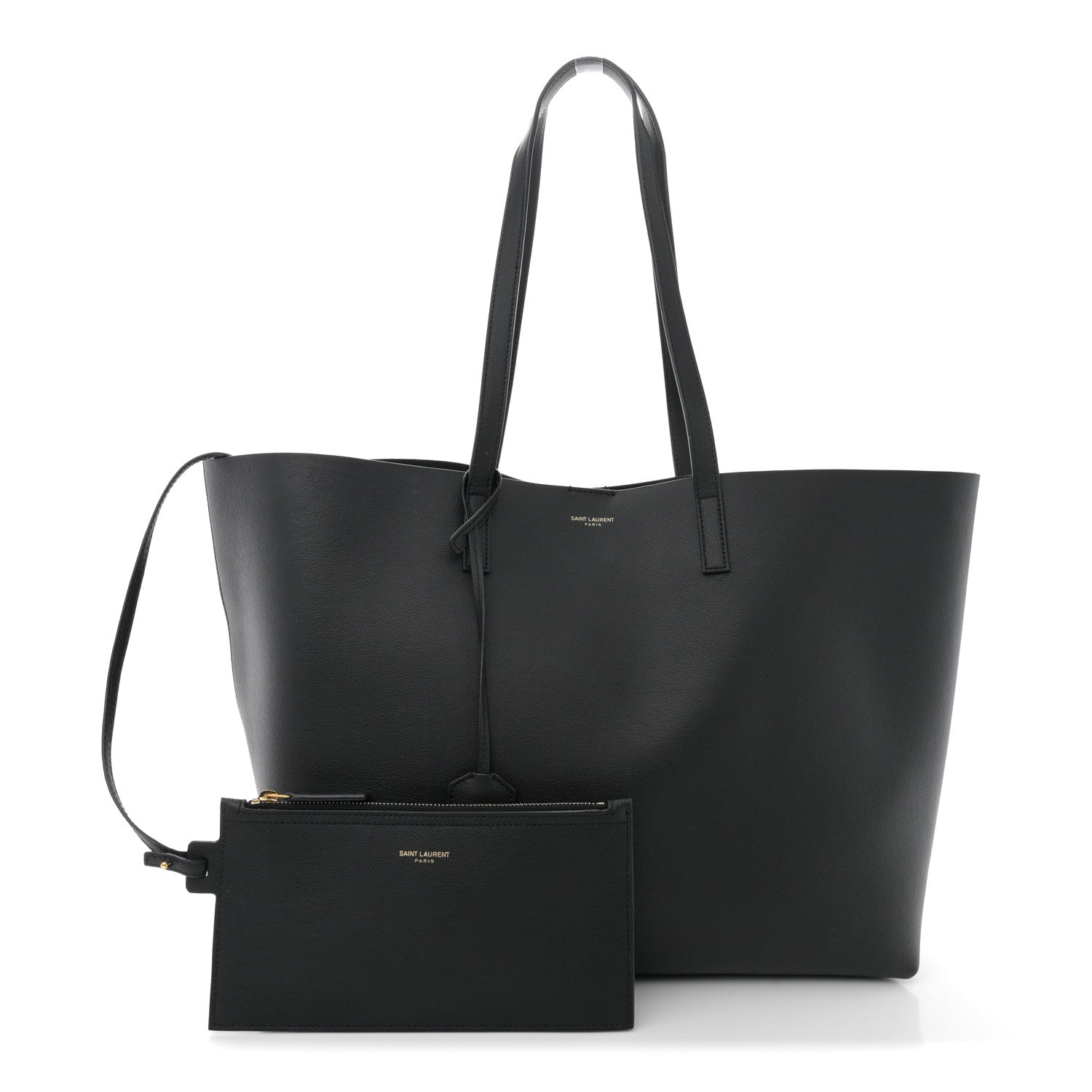 Saint Laurent Calfskin Large Shopping Tote Black 3 of 12