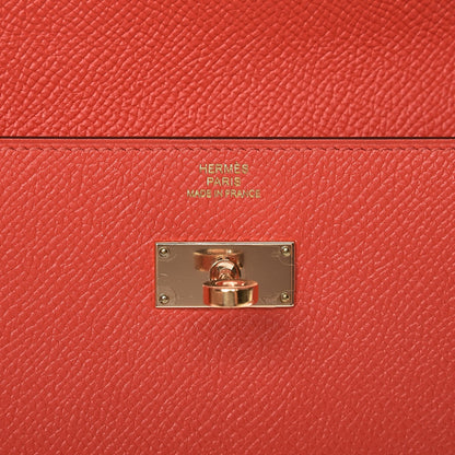 Hermes Epsom Kelly Longue Wallet Rose Jaipur 5 of 13
