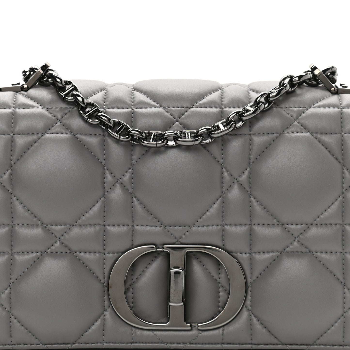Calfskin Macrocannage Medium Caro Bag Iron Grey