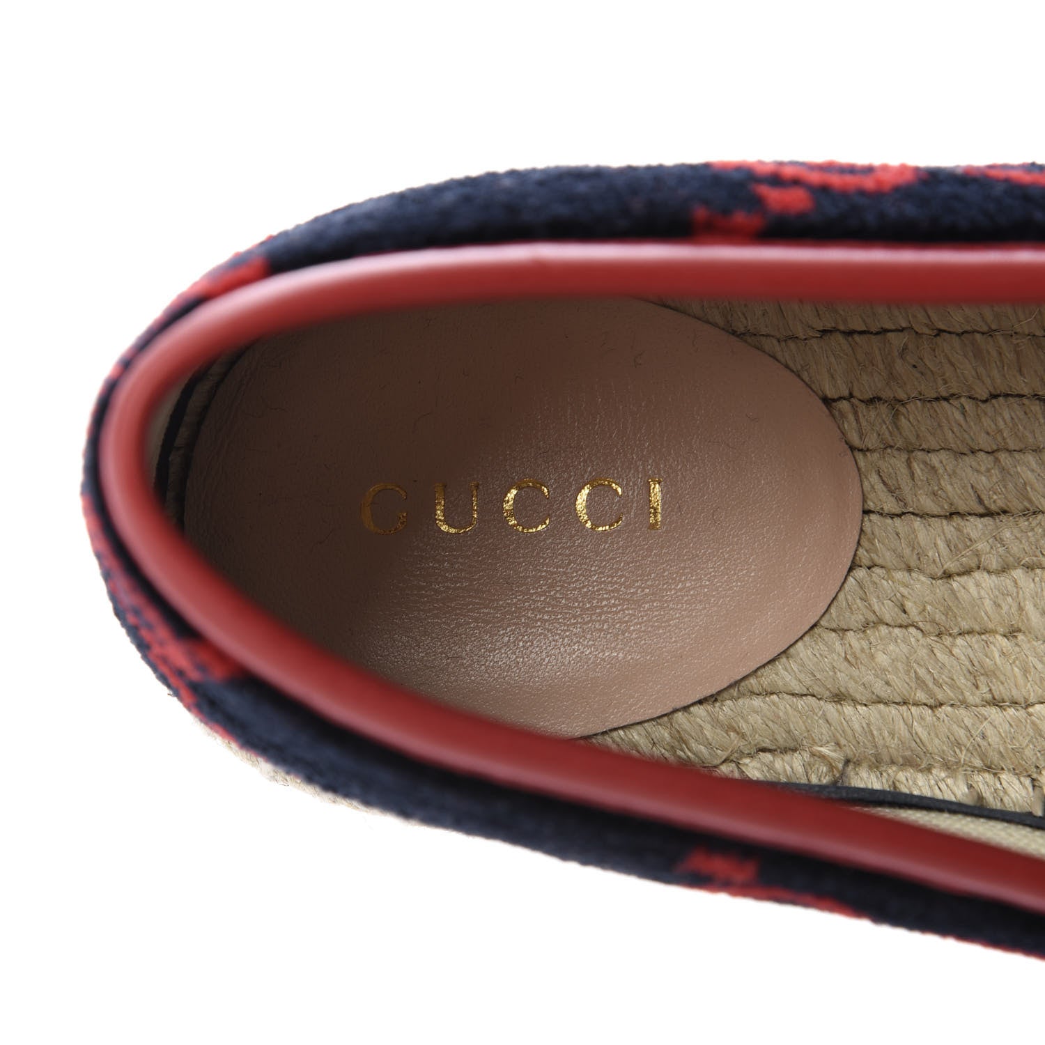 Gucci Terry Cloth GG Monogram Espadrilles 38.5 Blue Red 7 of 10
