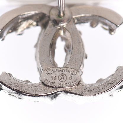 Chanel Crystal CC Earrings Blue Purple 4 of 5