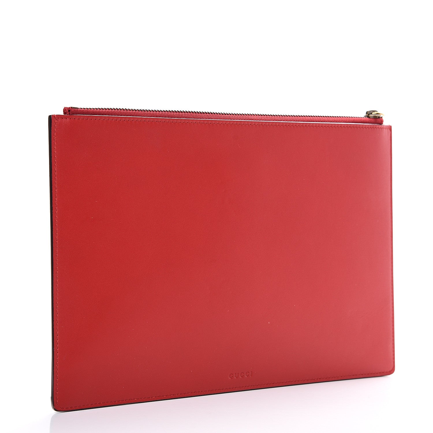 Gucci Calfskin GucciGhost Print Pouch Hibiscus Red 2 of 9