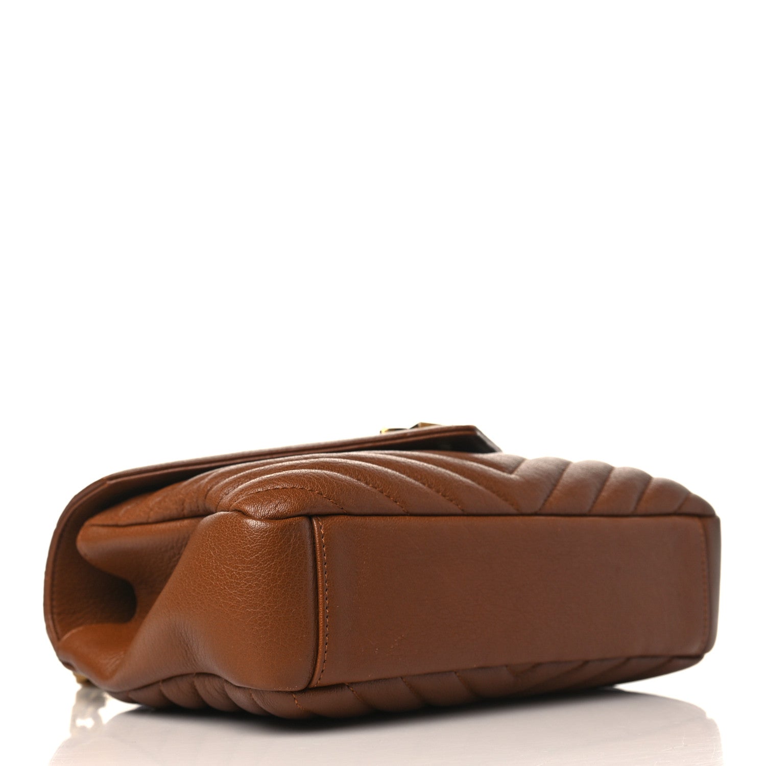Saint Laurent Sheepskin Matelasse Chevron Monogram Medium College Bag Brick 4 of 9