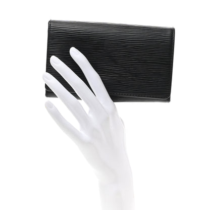 Louis Vuitton Epi Porte-Monnaie Billets Tresor Wallet Black 2 of 7