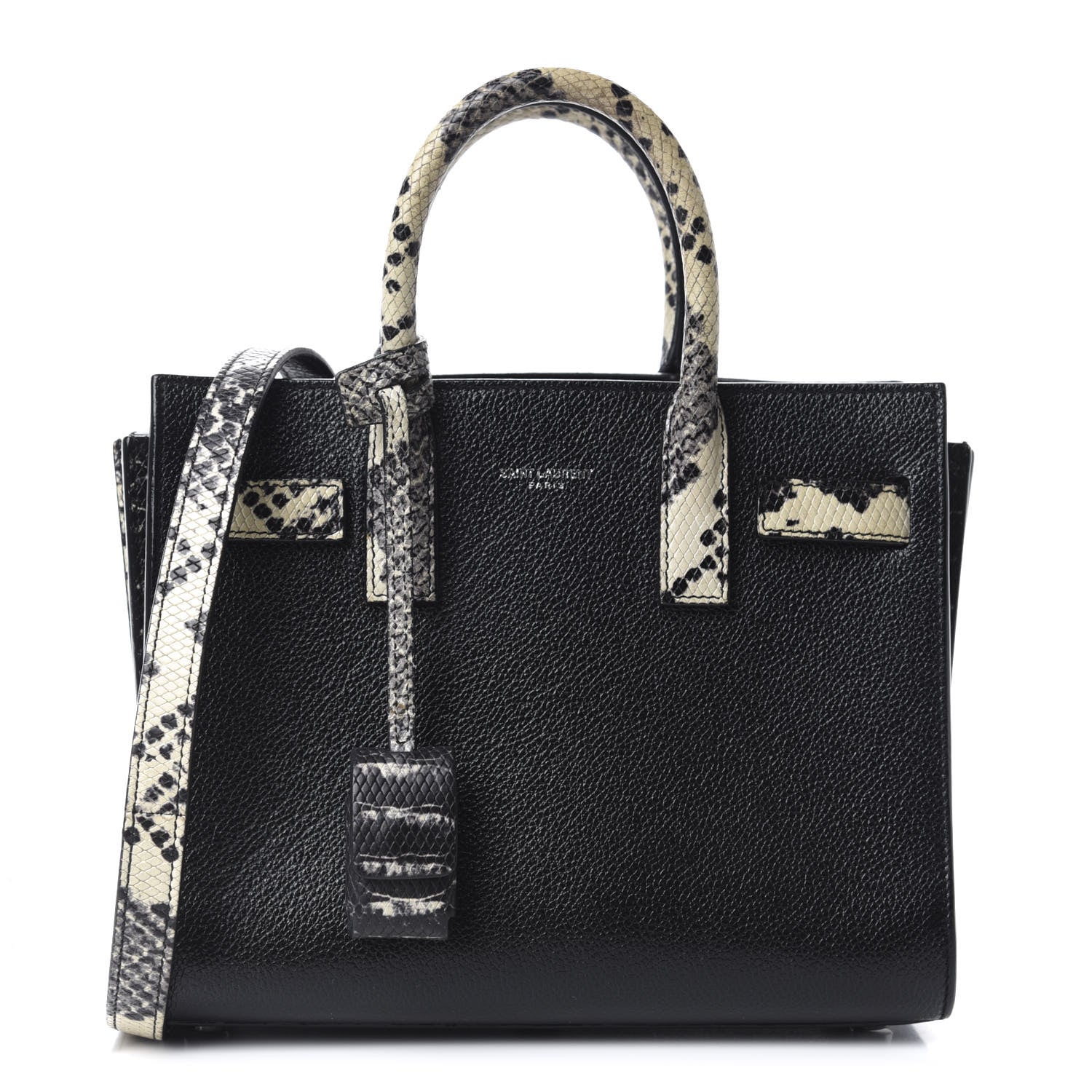 Saint Laurent Grained Calfskin Python Embossed Nano Sac De Jour Black 1 of 10