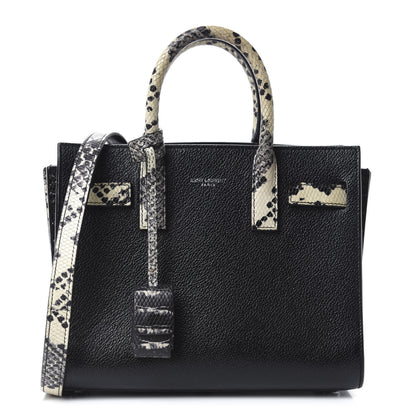 Saint Laurent Grained Calfskin Python Embossed Nano Sac De Jour Black 1 of 10