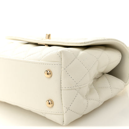 Chanel Caviar Quilted Mini Coco Handle Flap White 10 of 10