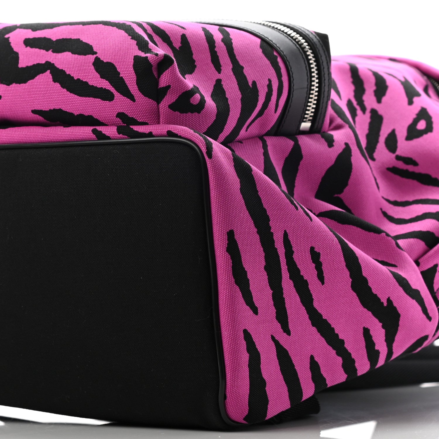 Saint Laurent Canvas Zebra Print City Backpack Pink Black 10 of 10