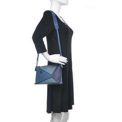 Loewe Calfskin Mini Puzzle Bag Marine Stone Steel Blue 2 of 9