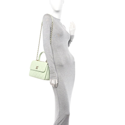 Chanel Lambskin Quilted Small Trendy CC Flap Dual Handle Bag Light Green 2 of 11