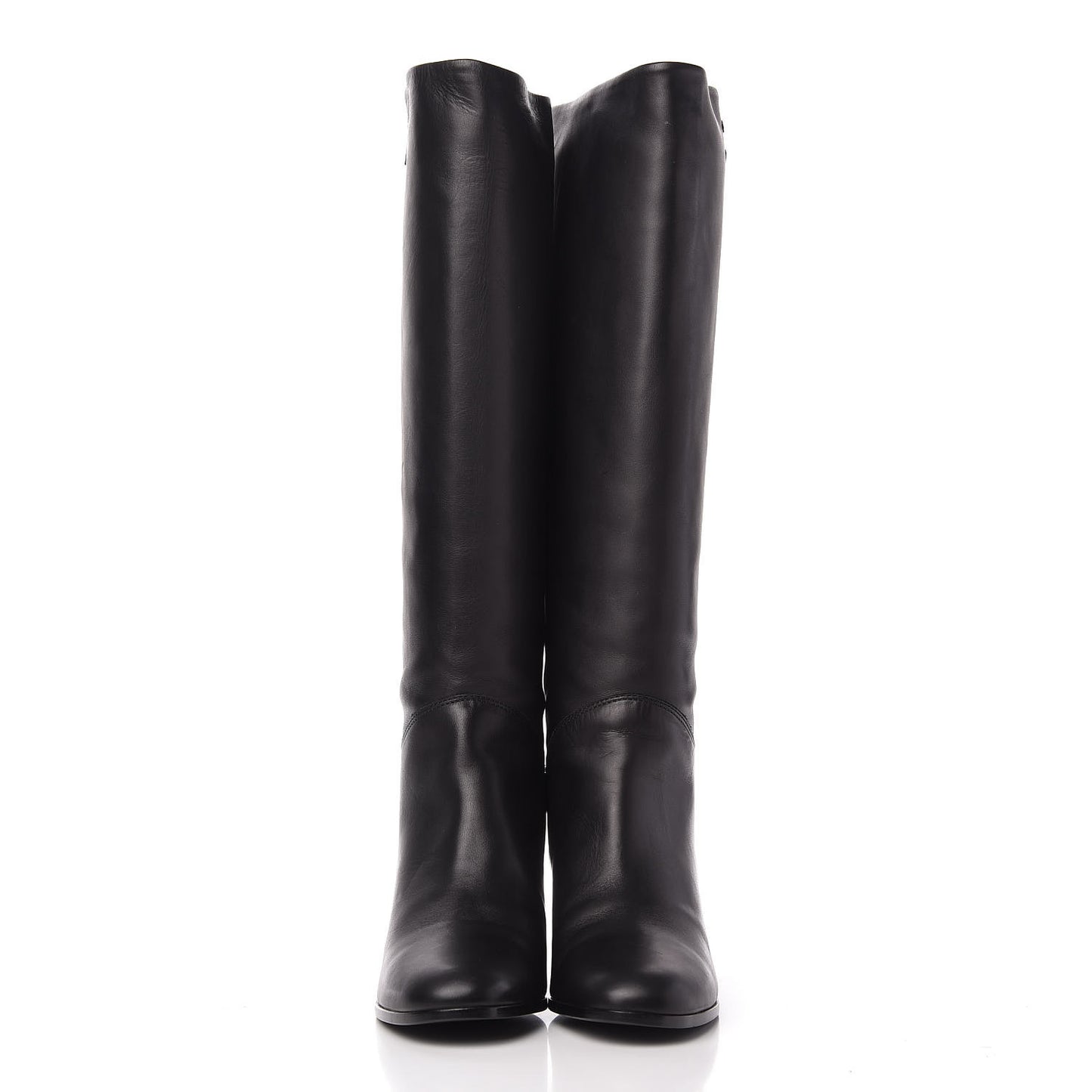 Calfskin CC Knee High Boots 39.5 Black