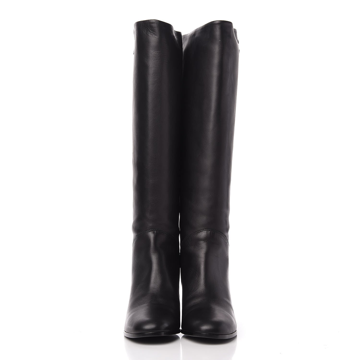 Chanel Calfskin CC Knee High Boots 39.5 Black 2 of 8