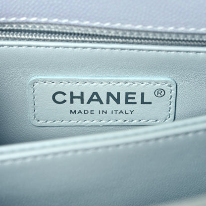 Chanel Iridescent Caviar Quilted Mini Coco Handle Flap Light Blue 6 of 9