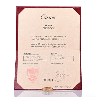 Cartier 18K Pink Gold 3 Diamond 5.5mm LOVE Ring 50 5.25 5 of 5