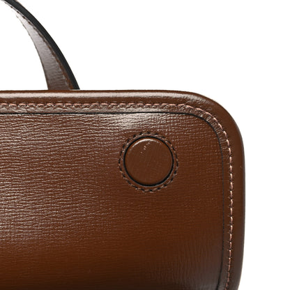 Gucci GG Supreme Monogram Azalea Calfskin Mini Horsebit 1955 Foldover Top Handle Bag Beige Ebony Brown Sugar 12 of 14