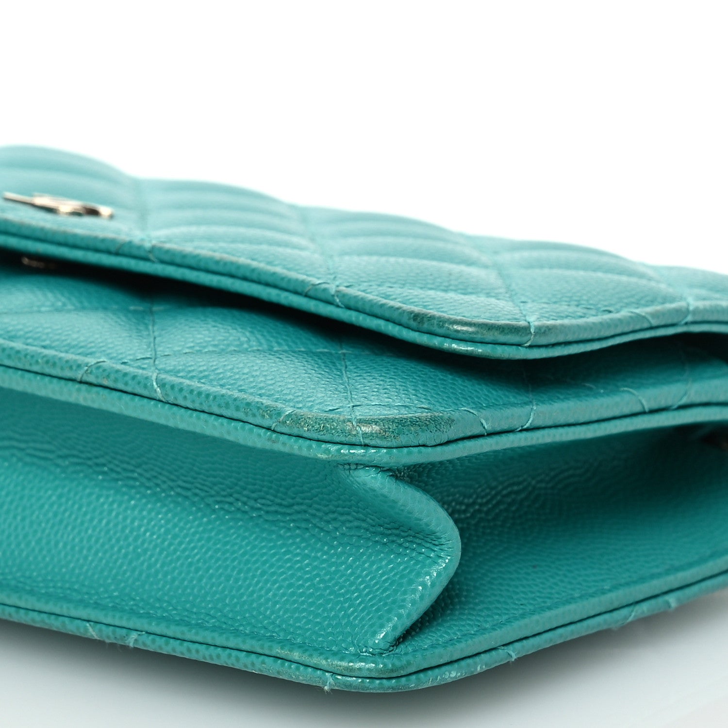 Chanel Caviar Quilted Wallet On Chain WOC Turquoise 13 of 19