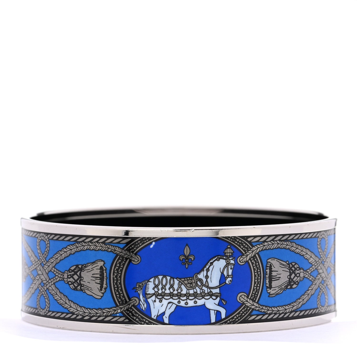 Hermes Enamel Printed Wide Grand Apparat Bracelet 65 1 of 6