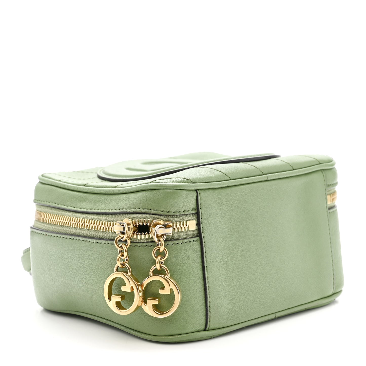 Sakai Be Green Calfskin Diagonal Stitched Blondie Top Handle Bag Light Green