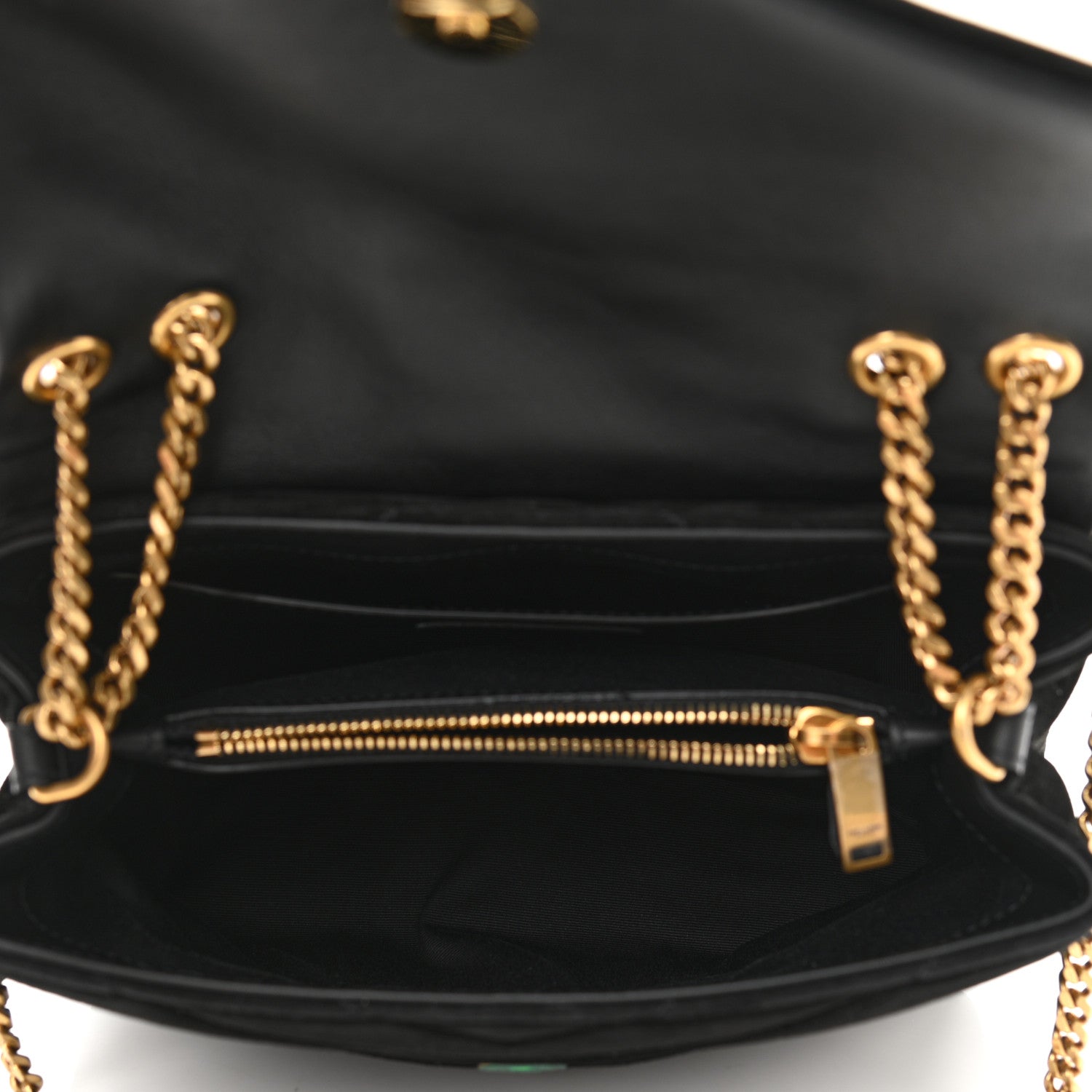 Saint Laurent Suede Calfskin Y Quilted Monogram Small Loulou Chain Satchel Black 5 of 11