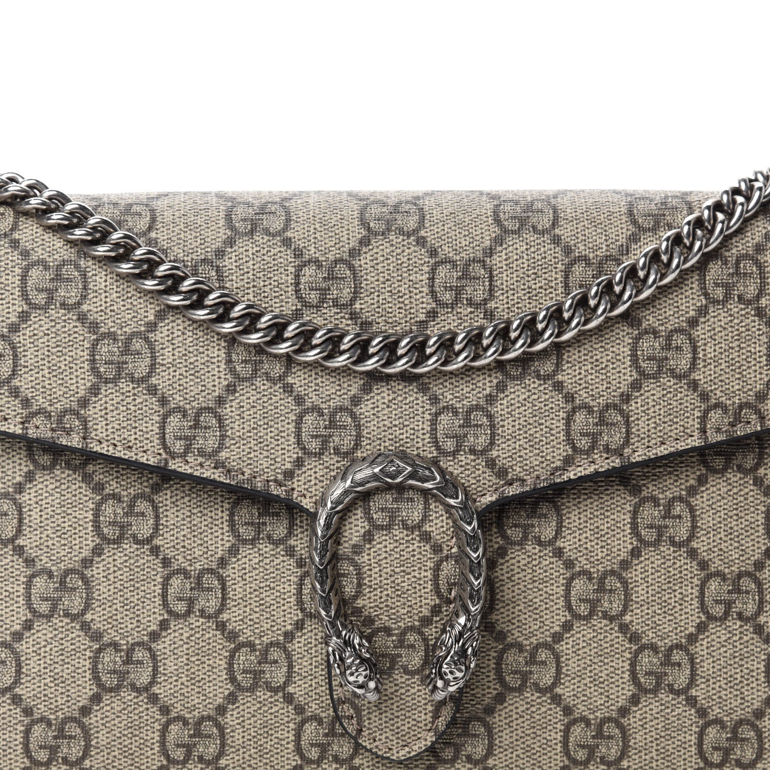 Gucci GG Supreme Monogram Mini Dionysus Chain Wallet Beige Black 10 of 11