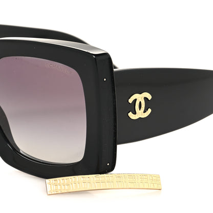 Chanel Acetate Rectangle Sunglasses 5435 Black 7 of 8