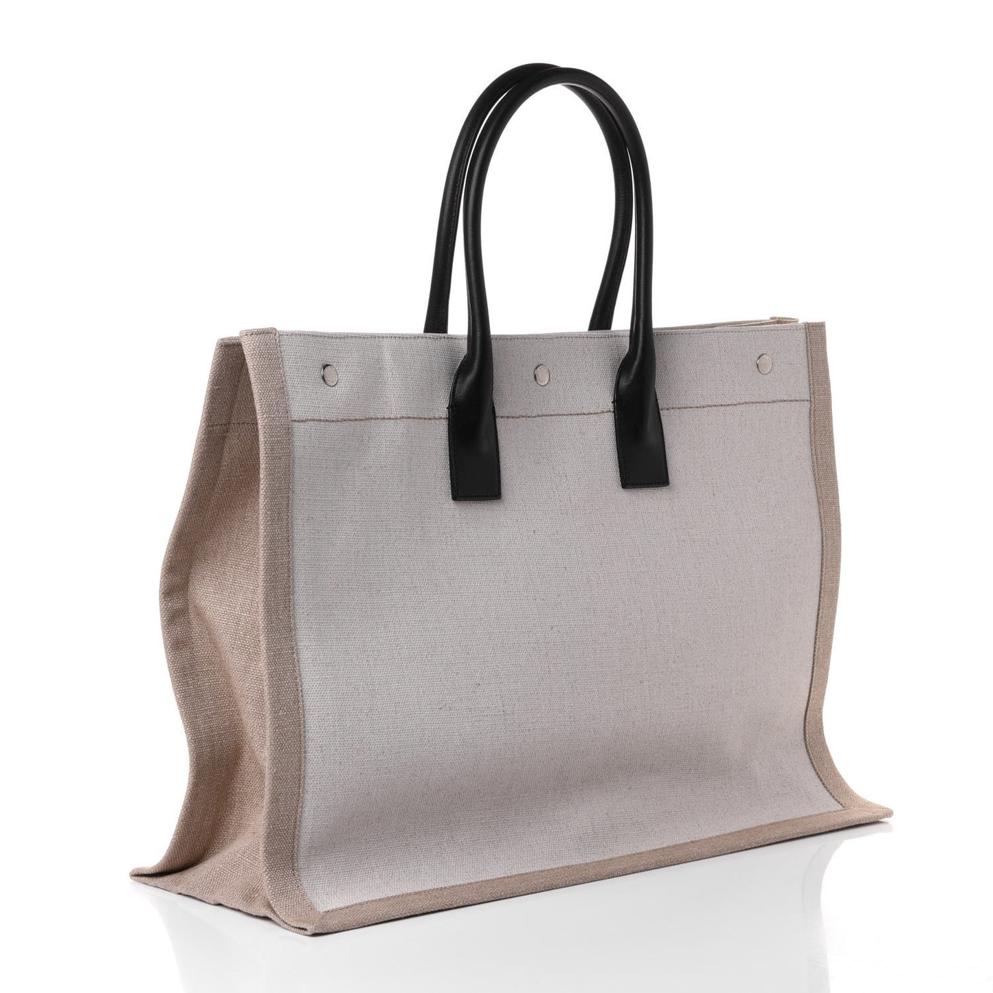 Linen Calfskin Rive Gauche Tote Optic White