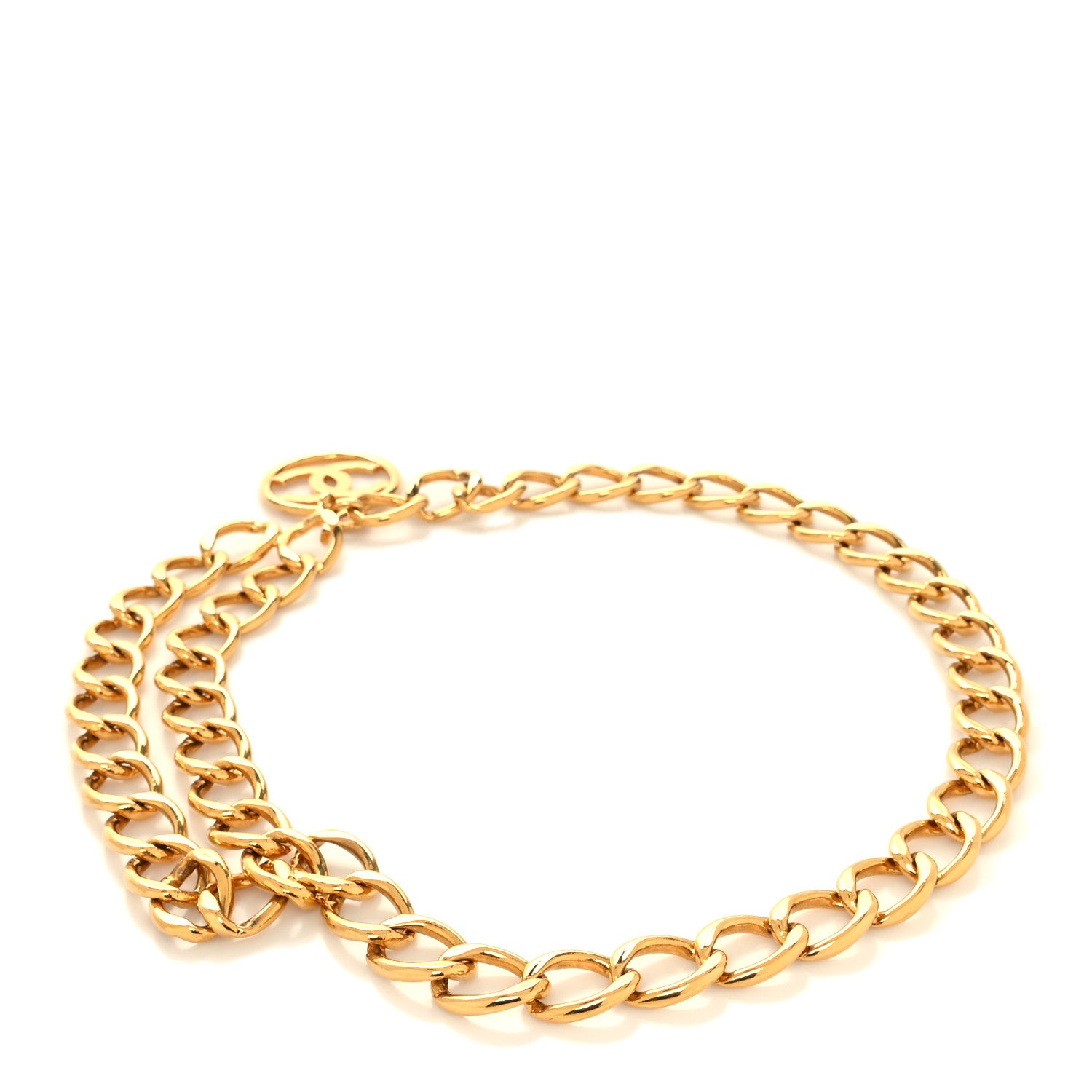 Chanel Metal Chain CC Medallion Belt Gold 2 of 4