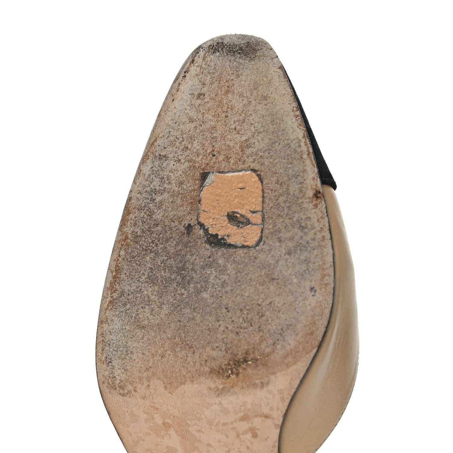 Chanel Goatskin Grosgrain Cap Toe CC Slingback Pumps 37 Beige Black 10 of 11