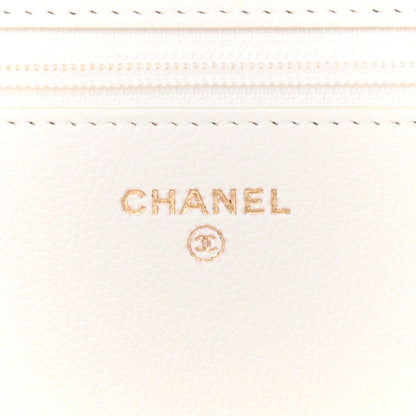 Chanel Caviar Quilted Wallet On Chain WOC White 6 of 10