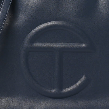Telfar Vegan Leather Medium Shopping Bag Navy 7 of 9