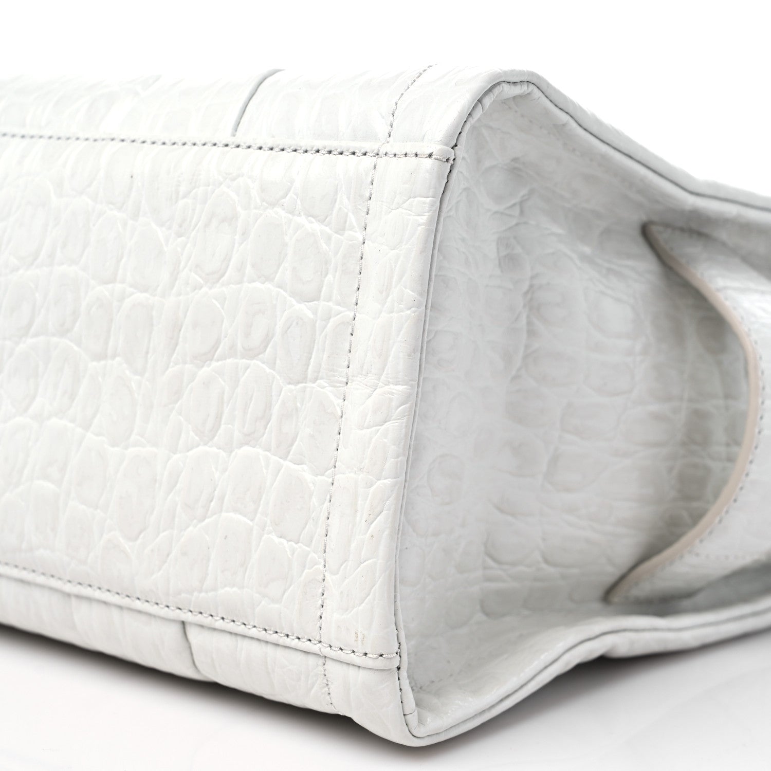 Marc Jacobs Croc Embossed Medium The Tote Bag White 7 of 7