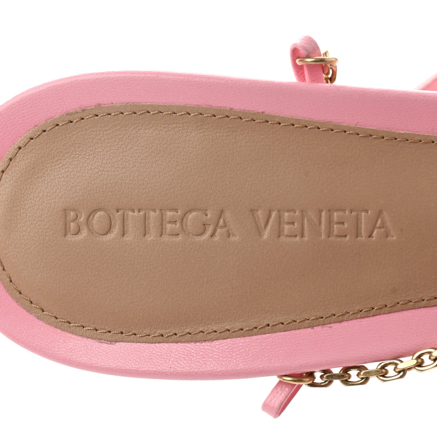 Bottega Veneta Lambskin Stretch Chain Strap 90mm Sandals 38.5 Blossom 8 of 8