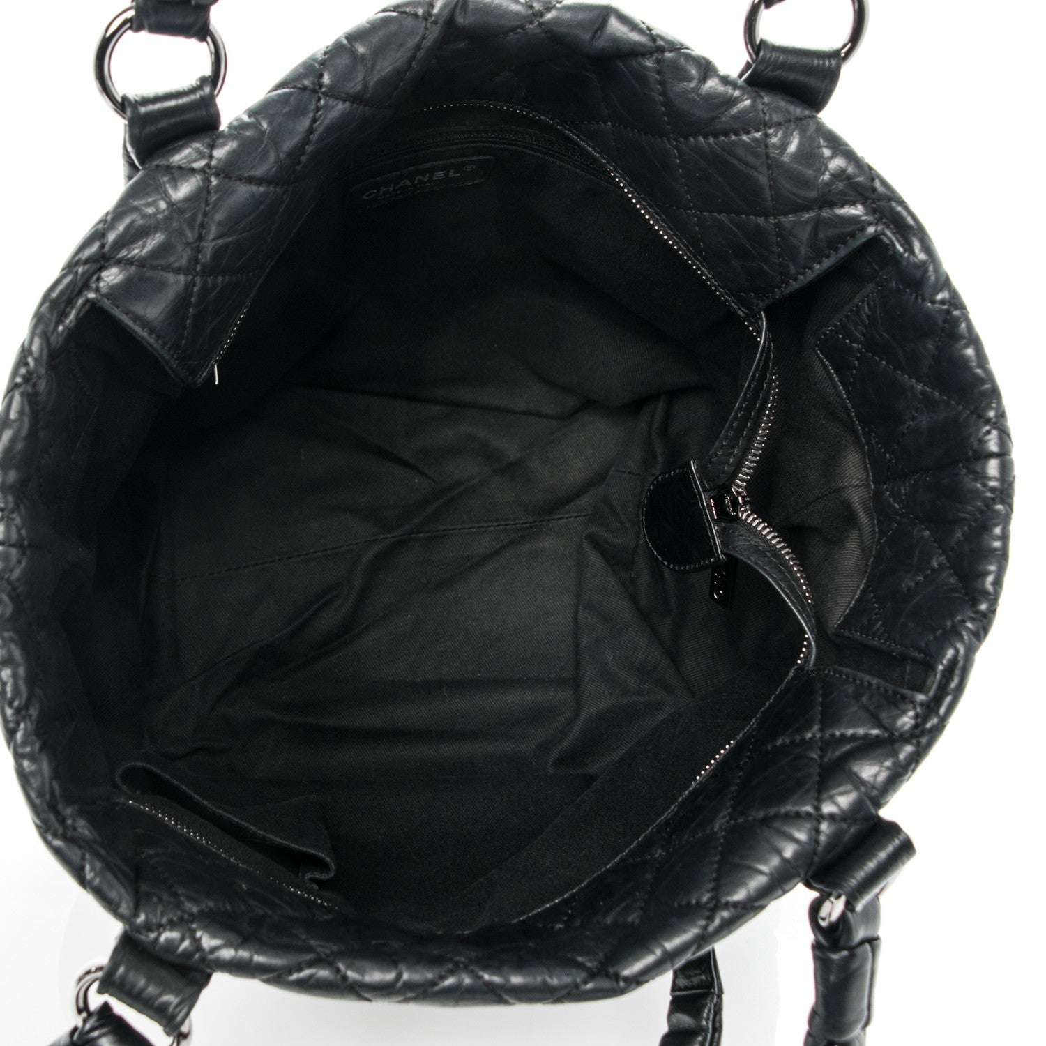 Chanel Distressed Lambskin Vintage Ligne Lady Braid Tote Black 5 of 7