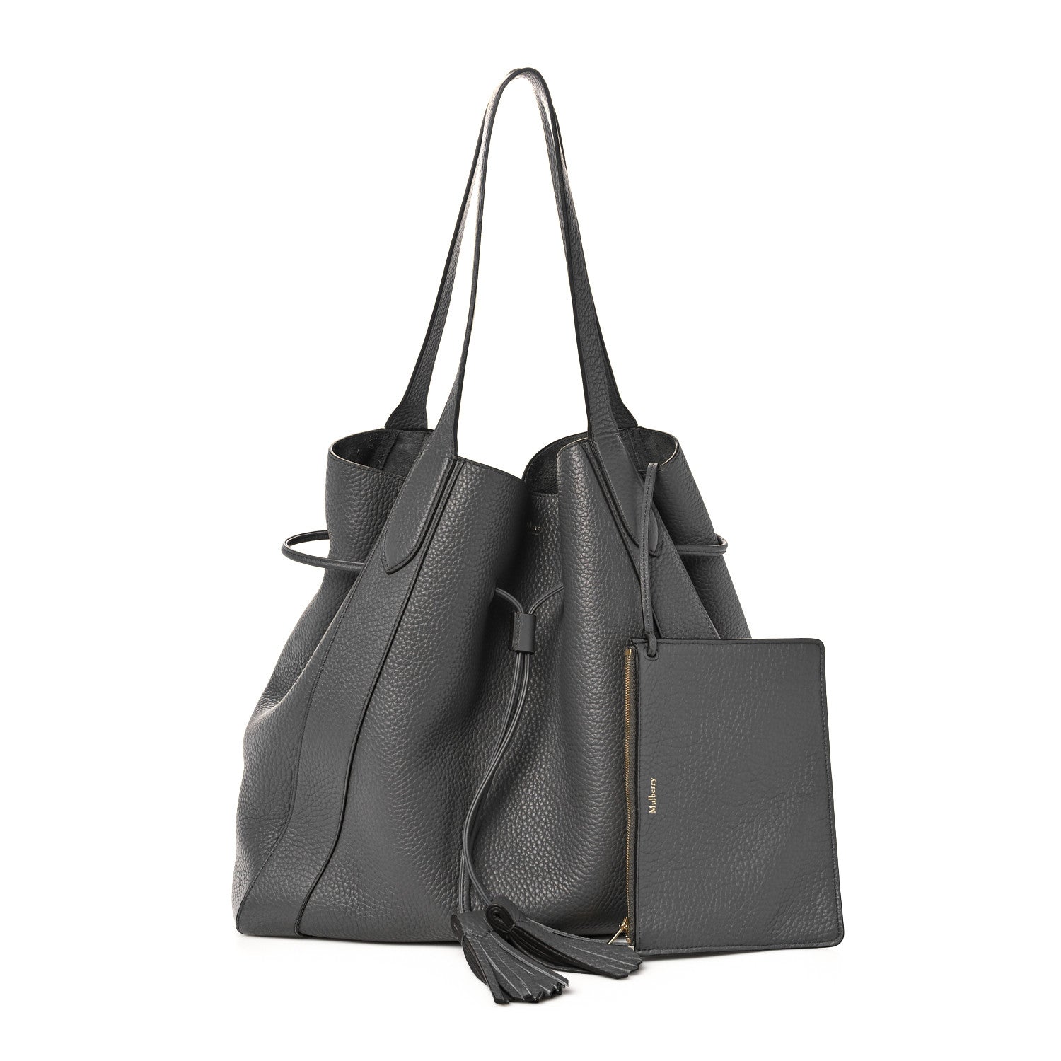 Mulberry Heavy Grain Calfskin Millie Tote Charcoal 1 of 10