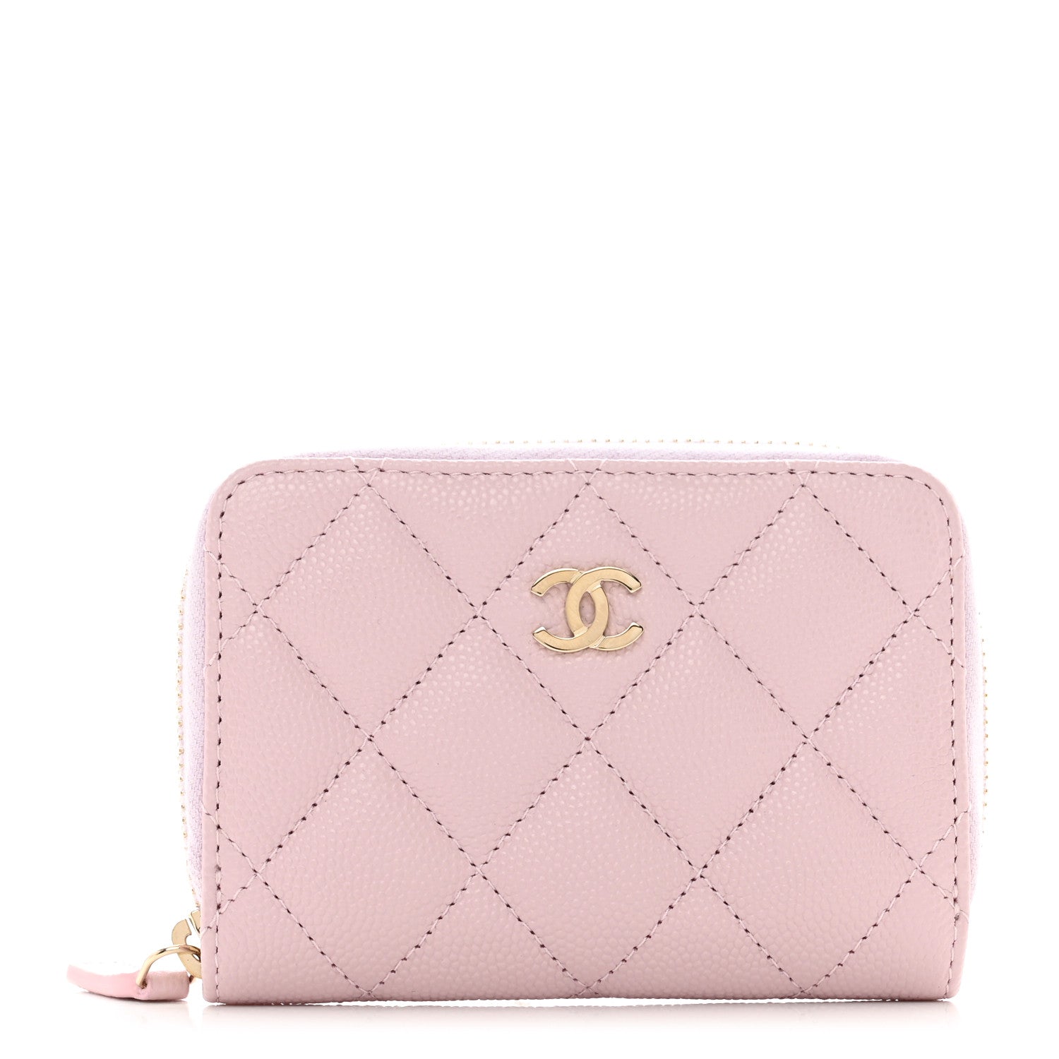 Chanel Caviar Quilted Zip Coin Purse Light Pink 1 of 8