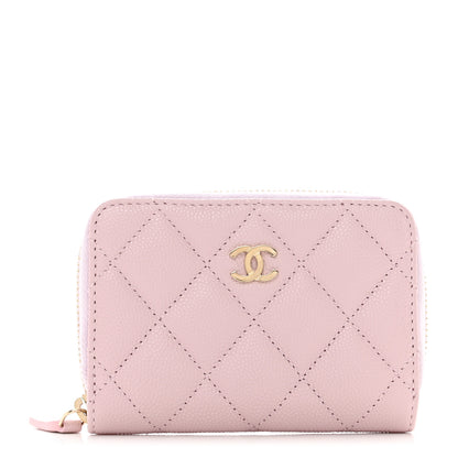 Chanel Caviar Quilted Zip Coin Purse Light Pink 1 of 8