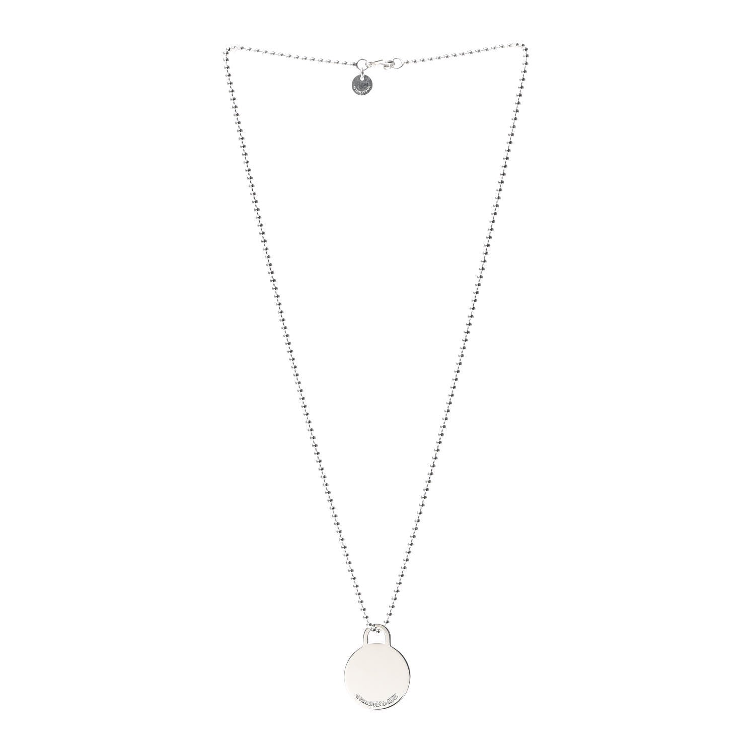Tiffany Sterling Silver Round Tag Pendant Necklace 3 of 6