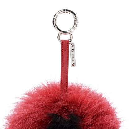Fendi Fox Fur Shiny Nappa Bi-Color A ABCharm Bag Charm Rosso Chiaro Moro Strawberry 3 of 4