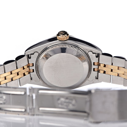 Rolex Stainless Steel 18K Yellow Gold 26mm Oyster Perpetual Datejust Watch White Roman 69173 6 of 7