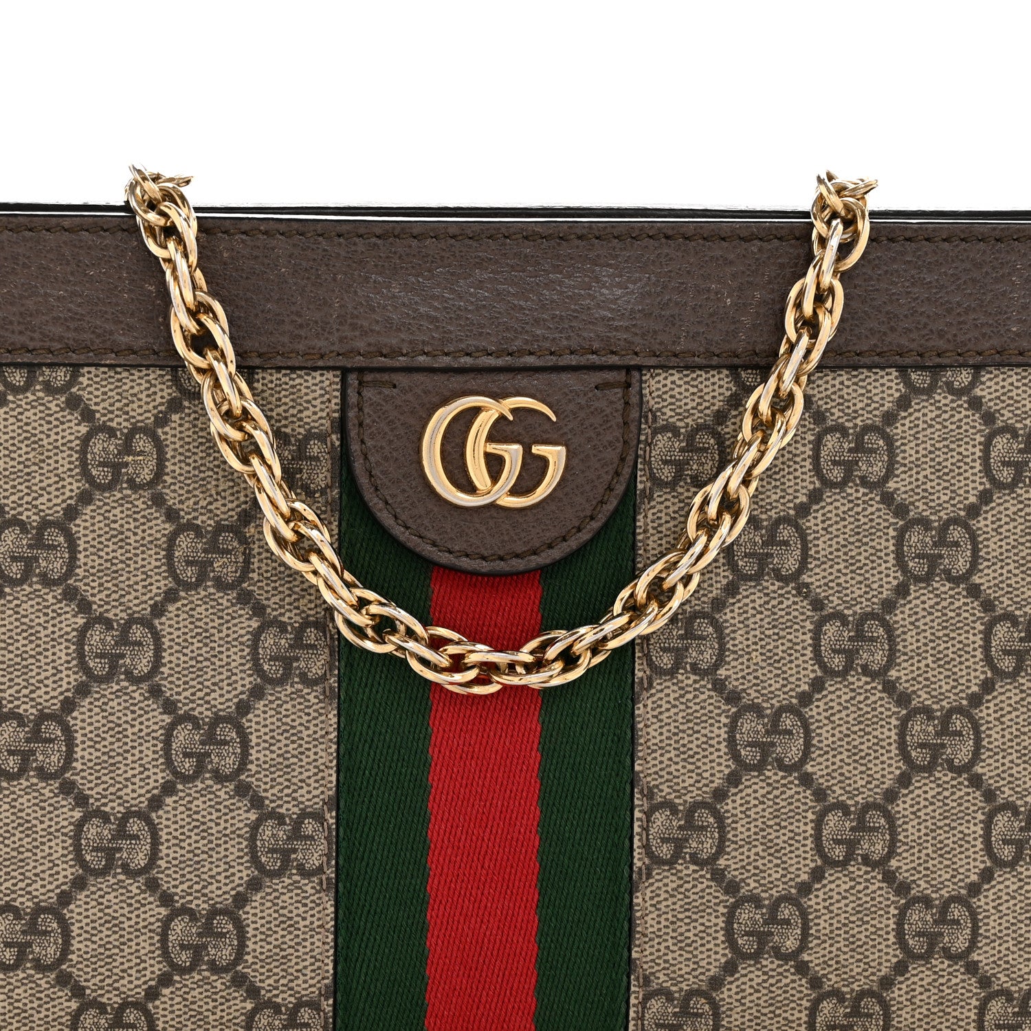 Gucci GG Supreme Monogram Web Small Ophidia Chain Shoulder Bag Brown 8 of 13