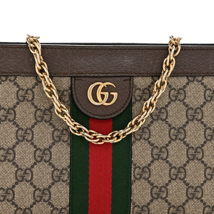 Gucci GG Supreme Monogram Web Small Ophidia Chain Shoulder Bag Brown 8 of 13