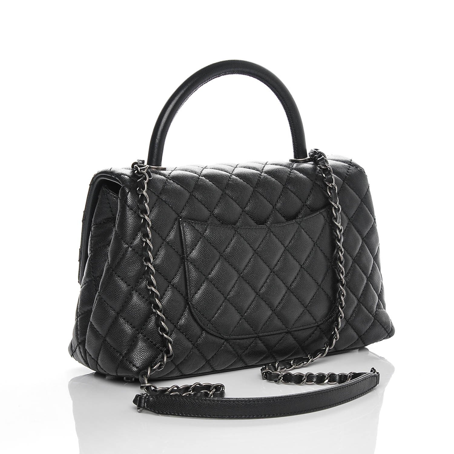 Chanel Caviar Quilted Small Coco Handle Flap Black 3 of 7