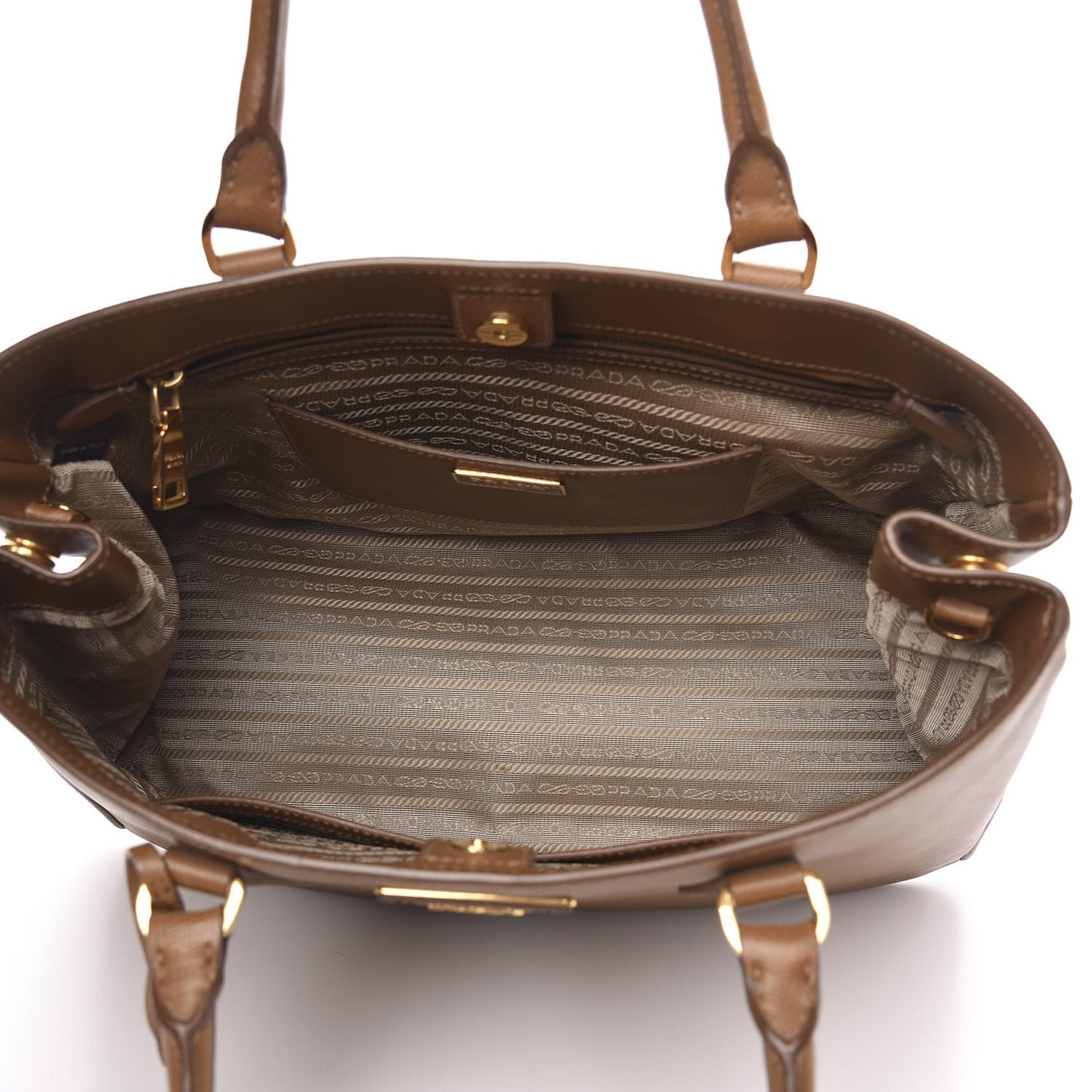 Saffiano Lux Medium Tote Caramel