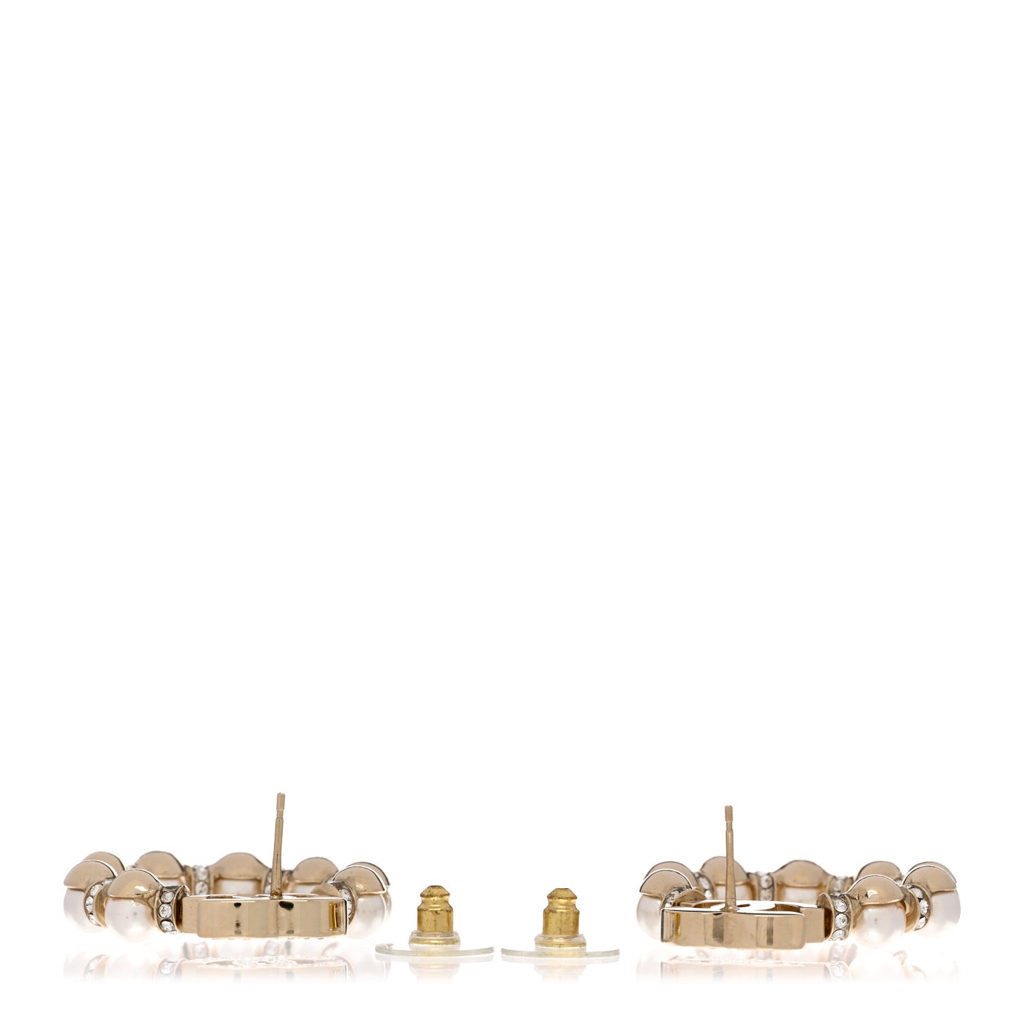 Pearl Crystal Nefertiti CC Drop Earrings Gold
