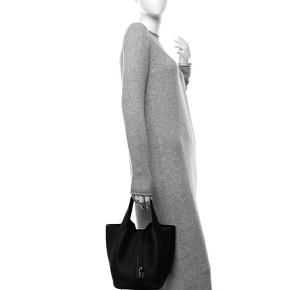 Hermes Taurillon Clemence Picotin Lock 22 MM Black 2 of 11