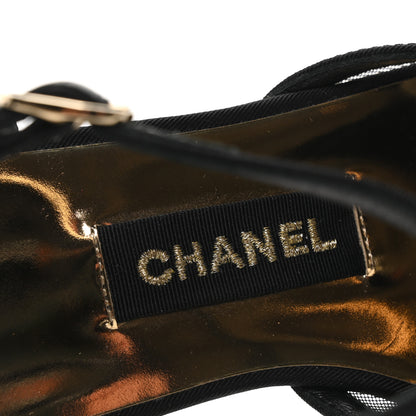 Chanel Mesh Grosgrain Cap Toe CC Flats 36 Black 8 of 8
