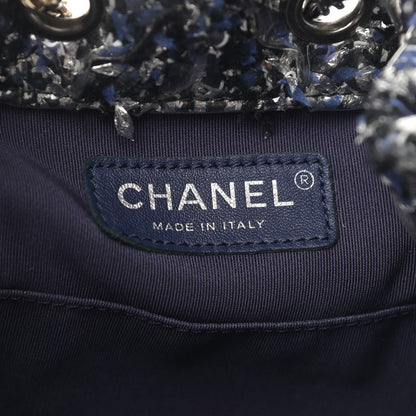 Chanel Tweed PVC Quilted Gabrielle Backpack Navy Black 6 of 11