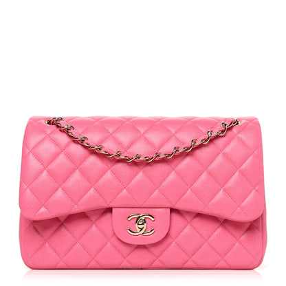 Chanel Caviar Quilted Jumbo Double Flap Pink 1 of 10