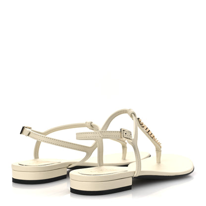Gucci Sierra Calfskin Signoria Thong Sandals 37 New Ivoire 5 of 10