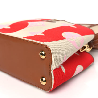 Louis Vuitton Canvas Calfskin Embroidered Braided Monogram Capucines BB Red 9 of 9